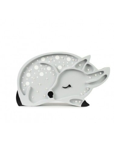 Lampe veilleuse en bois biche grise