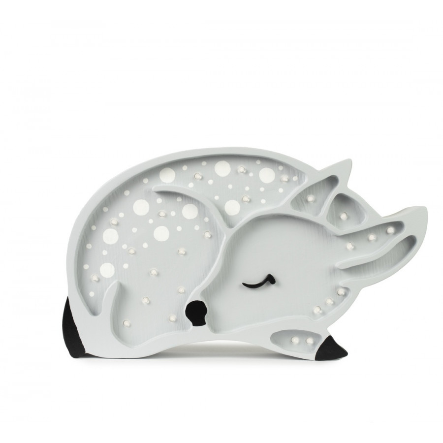 Lampe veilleuse en bois biche grise