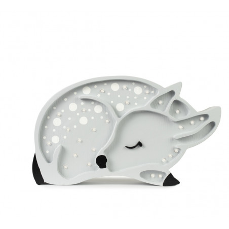 Lampe veilleuse en bois biche grise