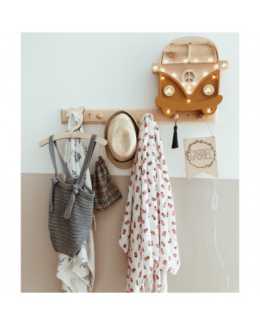 Lampe veilleuse en bois Van / bois moutarde