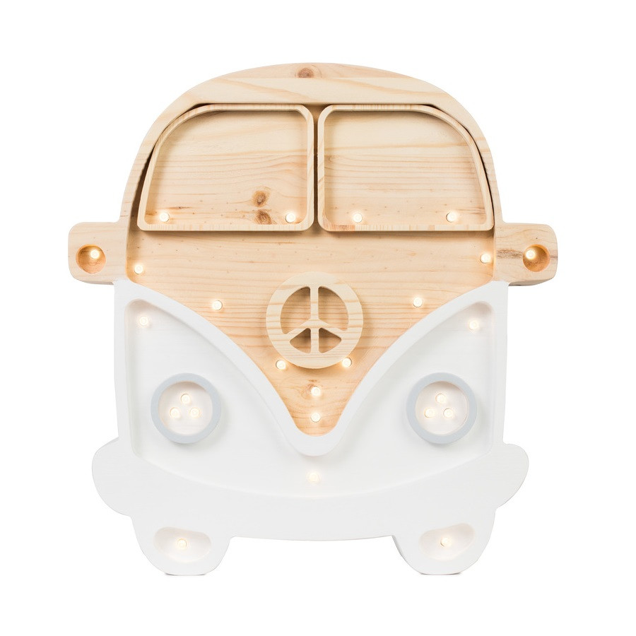 lampe veilleuse en bois combi van blanc