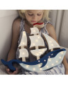 Lampe veilleuse en bois bateau