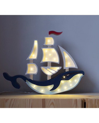 Lampe veilleuse en bois bateau