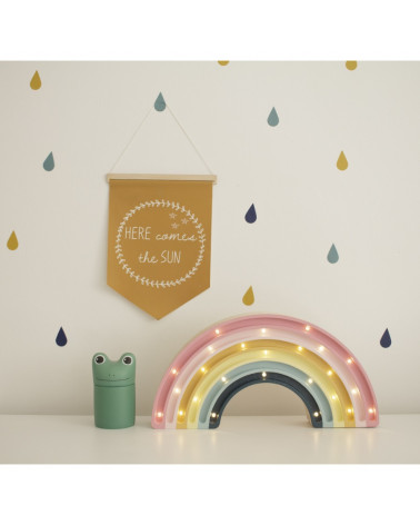 Lampe veilleuse en bois arc-en-ciel