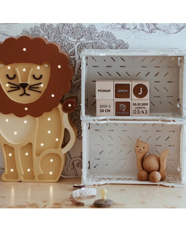 Lampe veilleuse en bois lion