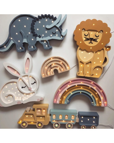 Lampe veilleuse en bois lion