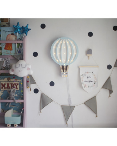 Lampe veilleuse en bois Montgolfière