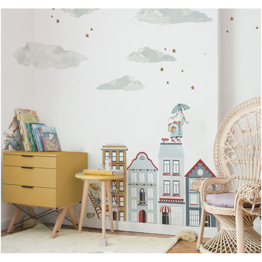 sticker enfant nuages dans le ciel