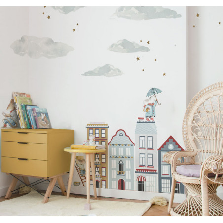 sticker enfant nuages dans le ciel